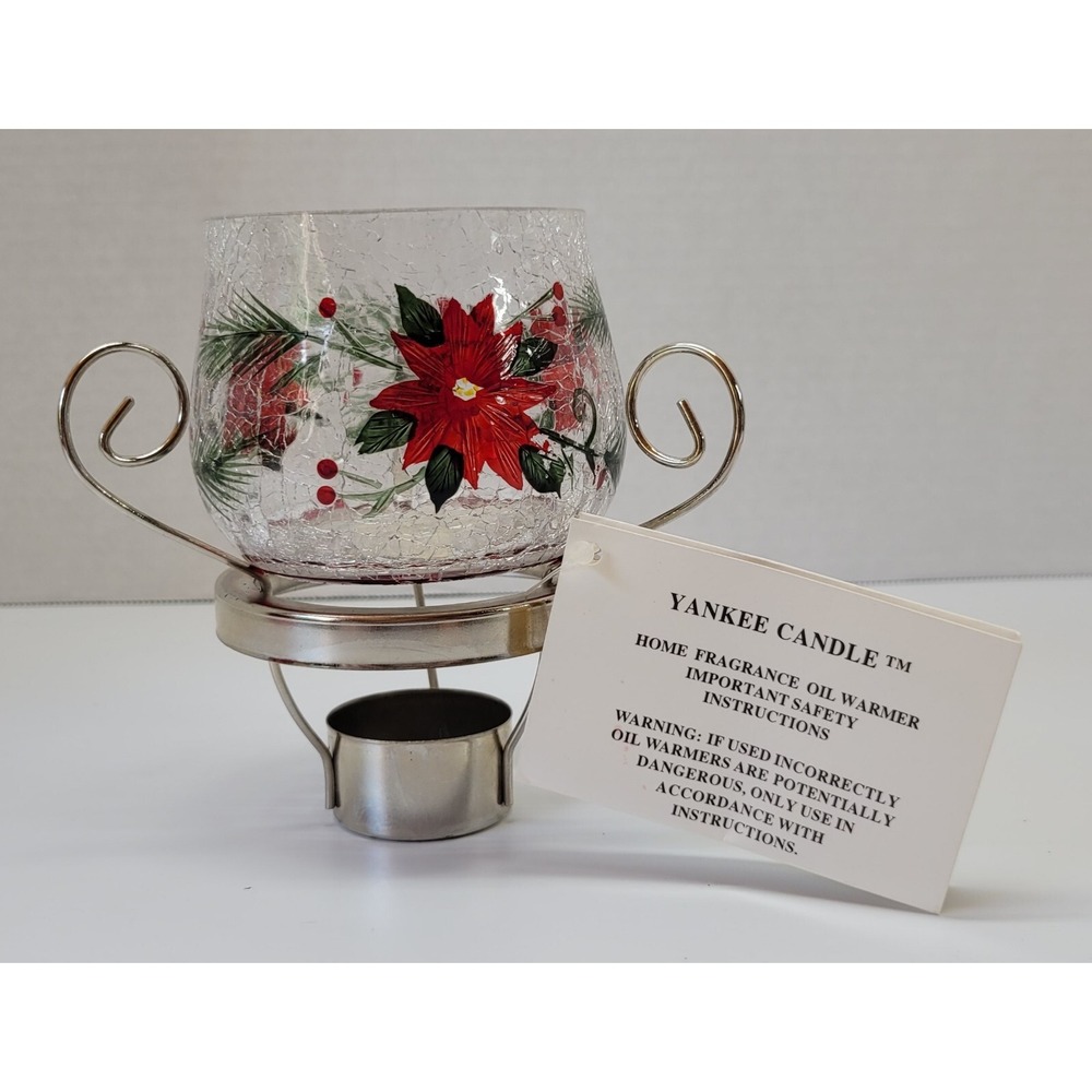YANKEE CANDLE - Glass With Silver Color Wire Melt Warmer  / ‎ OIl Burner